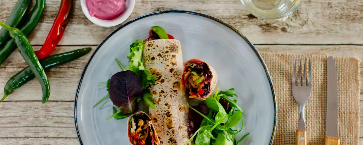 Recipe kit mushroom and caramelised onion wrap